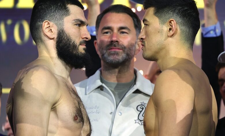 WBO Permits Bivol-Beterbiev Trilogy, Postponing Callum Smith's Mandatory Title Shot 1 Artur Beterbiev vs Dmitrii Bivol close up faceoff